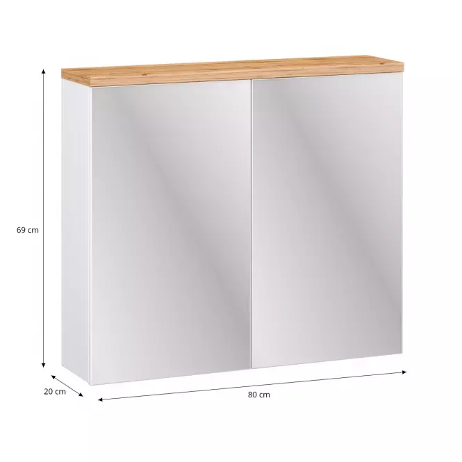 Zrkadlová skrinka Bafi 2D 80 cm,2