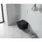 Závesná WC misa čierna Robin  s doskou voľne padajúca,2