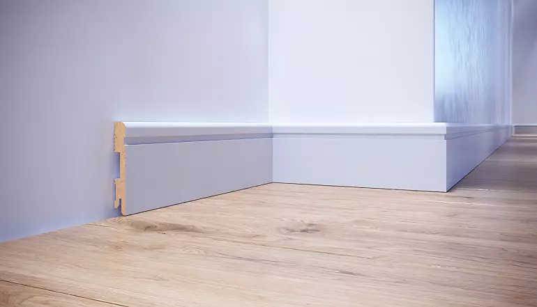 Podlahová lišta MDF FOGE LB2 100 biela polomatná
