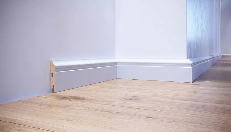 Podlahová lišta MDF FOGE LB3 80 biela polomatná