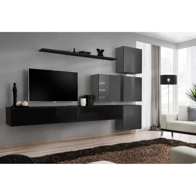 TV stolík závesný Switch SW2 čierny