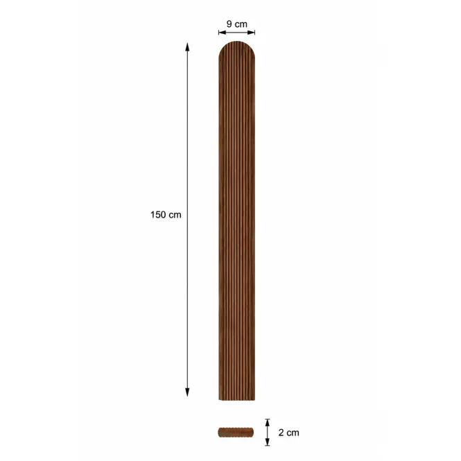 Plotová doska hnedá 2x9x150 cm