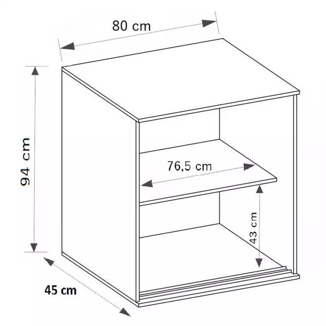 Komoda Tablet T4 80 tmavý jaseň