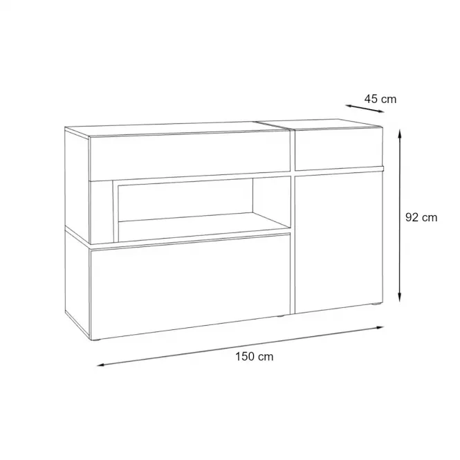 Komoda Cross Biely/Perla,3