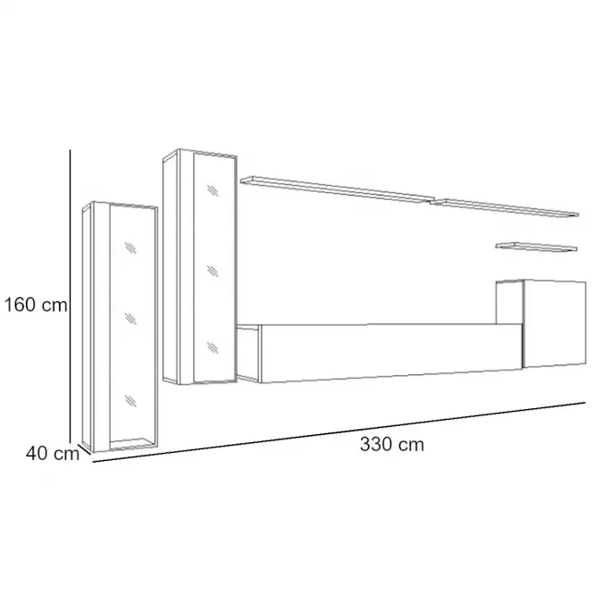 Obývacia stena Switch Sklo +LED XI Wotan