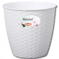 Obal na kvetináč NATURAL plastový 19x18 cm biely
