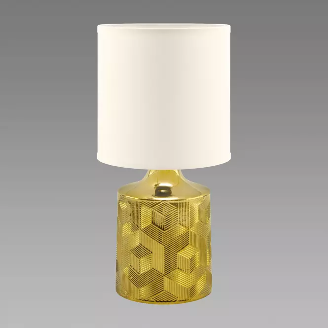 Stolná lampa Linda E14 zlatá/biela03786
