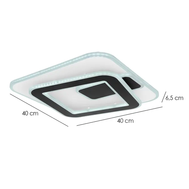 Stropné svietidlo LED 48435-36 CCT 3000-6000K biely/cierny 40X40