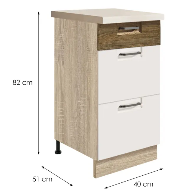 Skrinka do kuchyne Favorit 8d Sonoma/White+Ribbeck
