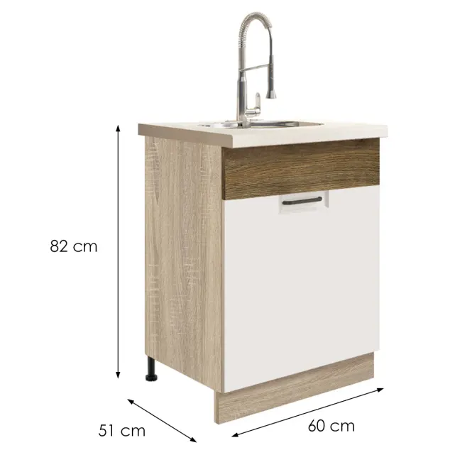 Skrinka do kuchyne Favorit 11d Sonoma/White+Ribbeck