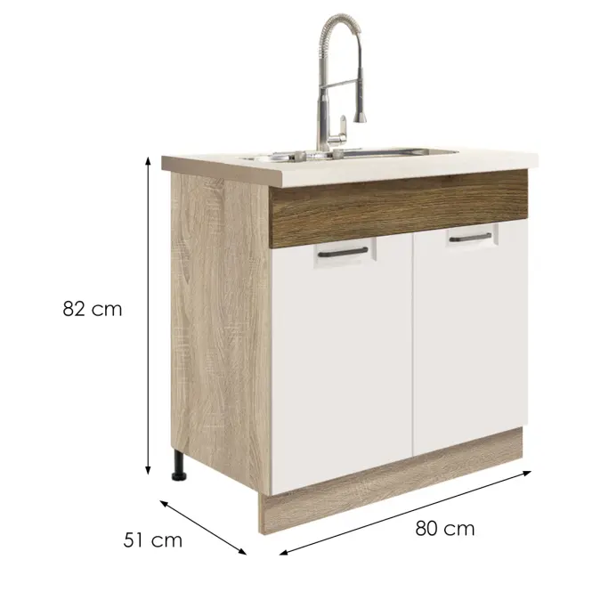 Skrinka do kuchyne Favorit 12d Sonoma/White+Ribbeck