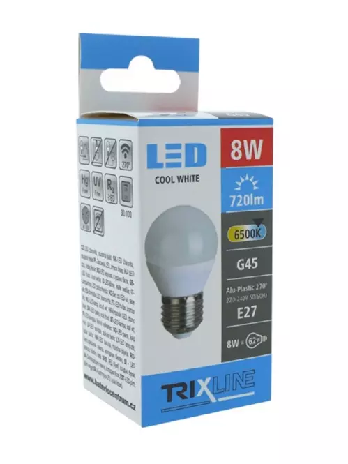 Žiarovka TR LED G45 8W 6500K 704 m E27,2