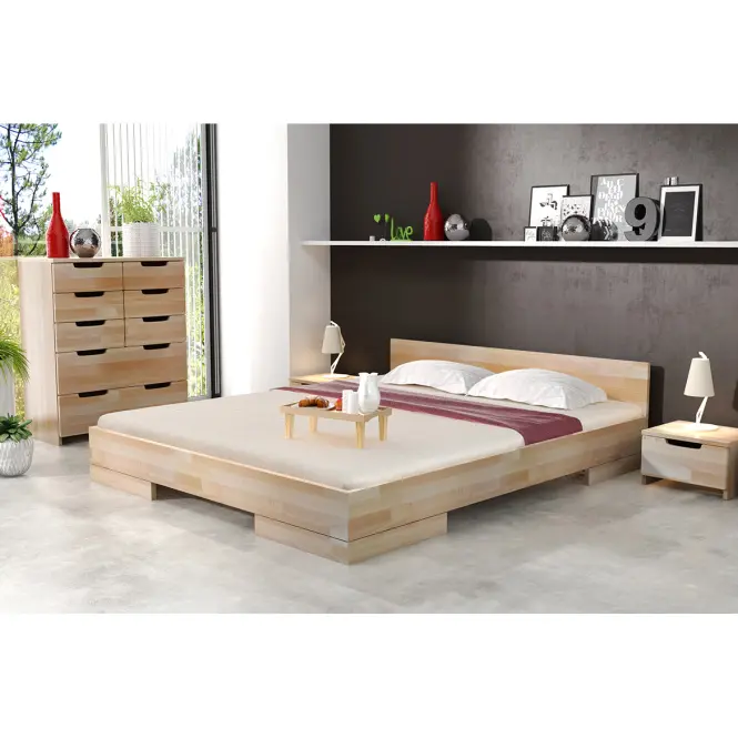 Posteľ drevené  buk Skandica Spectrum Nízka 140x200 prírodná