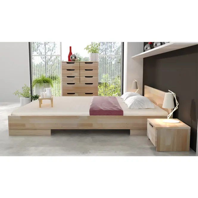 Posteľ drevené  buk Skandica Spectrum Nízka 140x200 prírodná