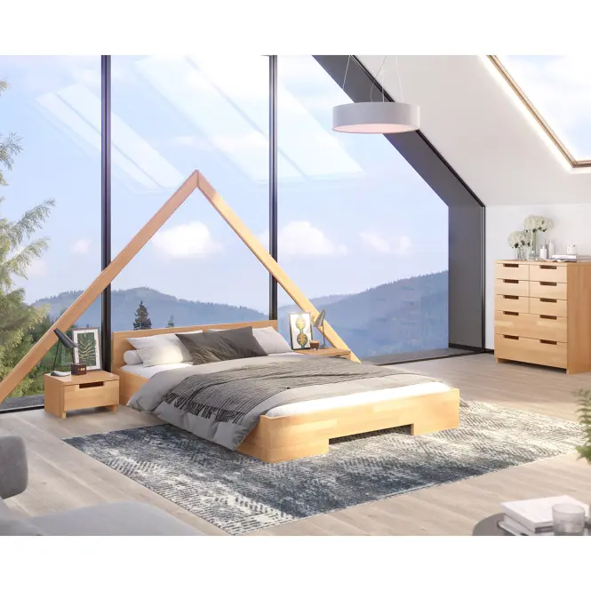 Posteľ drevené  buk Skandica Spectrum Nízka 140x200 prírodná