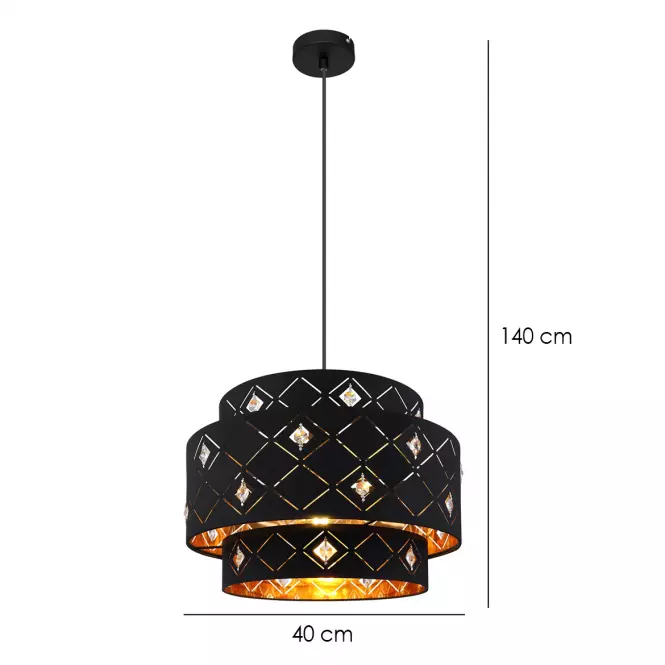 Luster 15448H1 Čierno-zlatá LW1,2