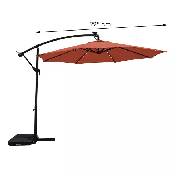 Záhradný slnečník LED 300 cm,2