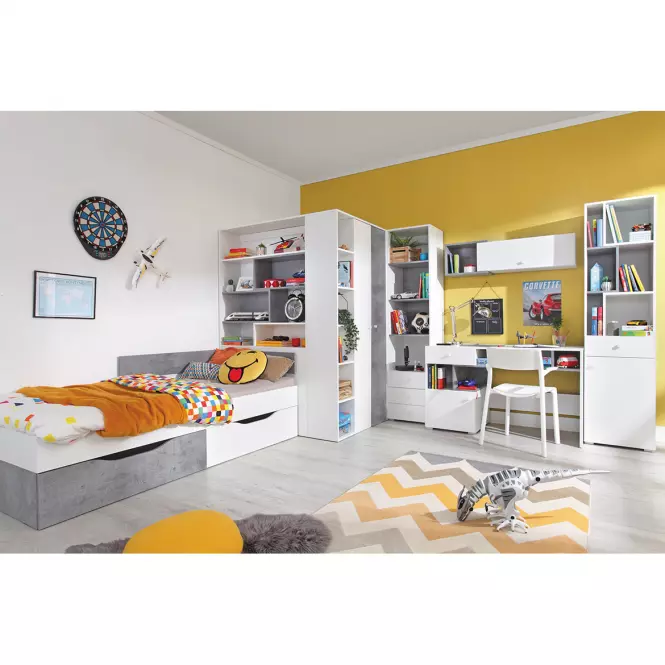 Posteľ  Sigma Si16  Biely Lux/betón,2