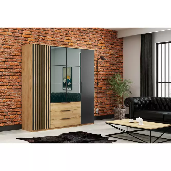 Skriňa Sorento s lamelami 200x215x61