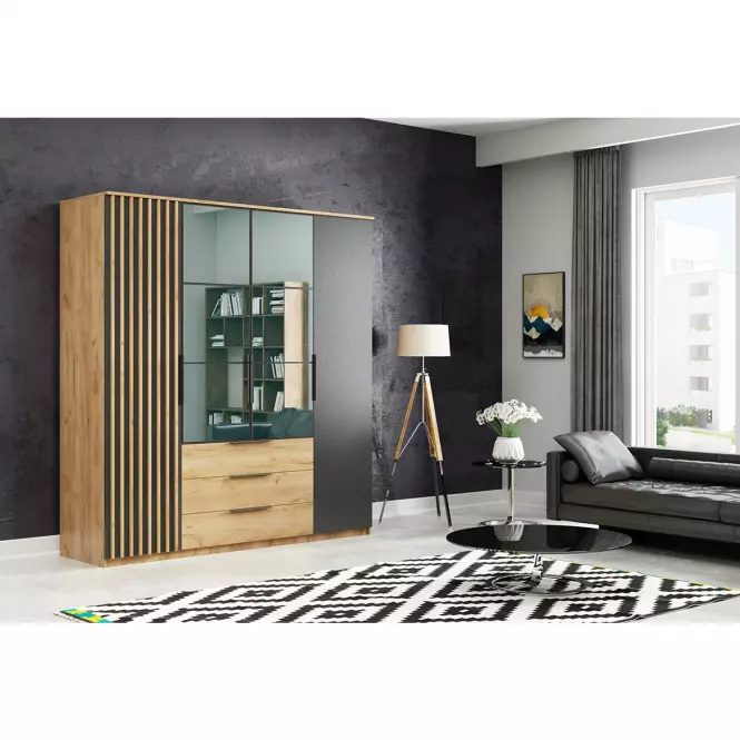 Skriňa Sorento s lamelami 200x215x61
