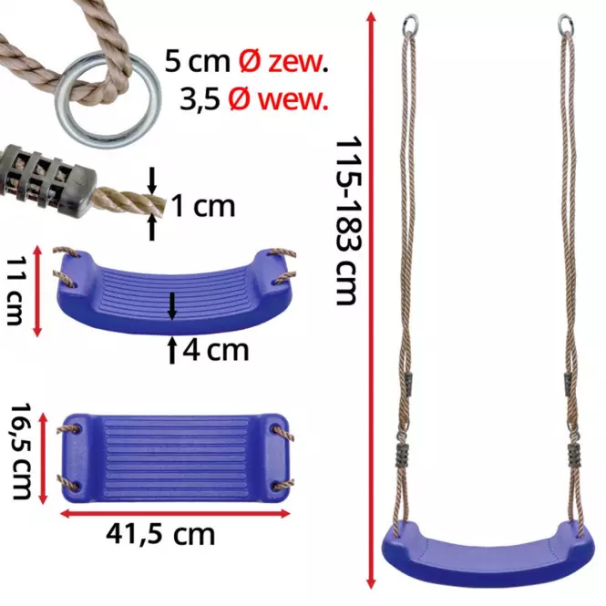 Sedadlo hojdačky 40 cm modré,8