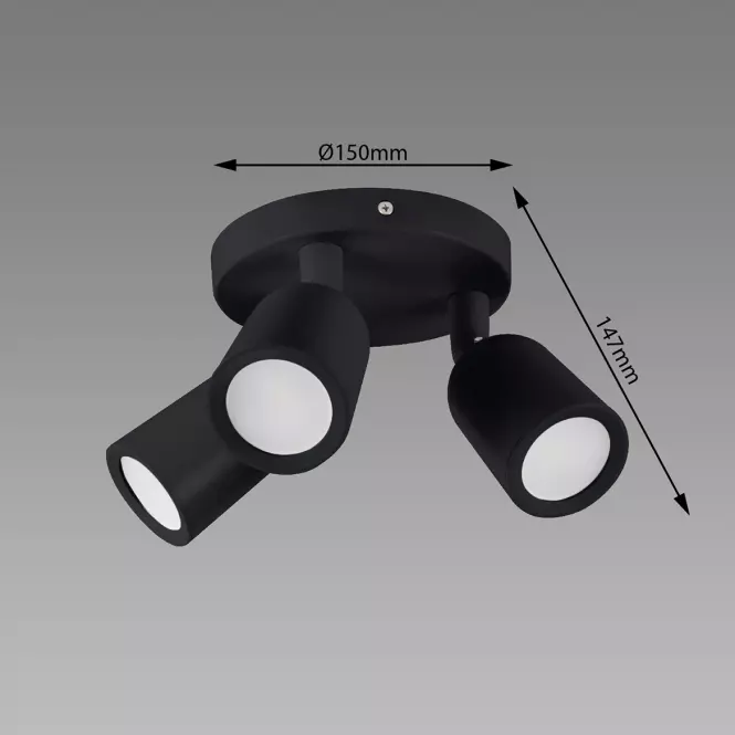 Lampa Bogna GU10 3C Black 03987 Ls3,2