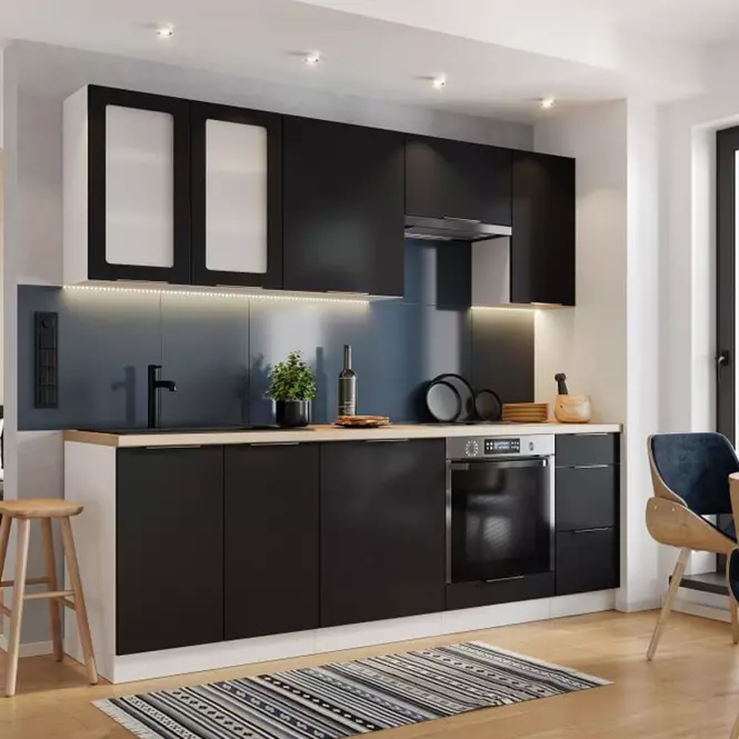Kuchynská skrinka Denis d60zl pl čierna mat/biela