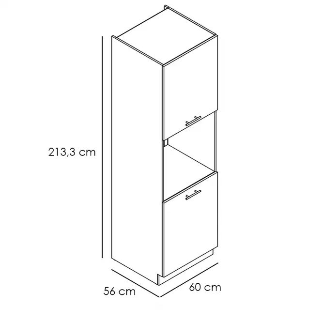 Kuchynská skrinka Denis d60pk 2133 pl čierna mat/biela