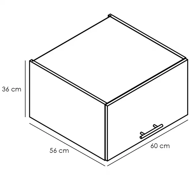 Kuchynská skrinka Denis w60okgr/560 biely satén mat/biela