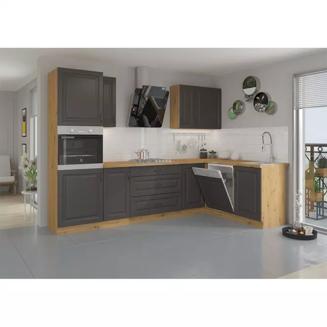 Kuchynská skrinka STILO grafit mat/artisan 80g-72 2f