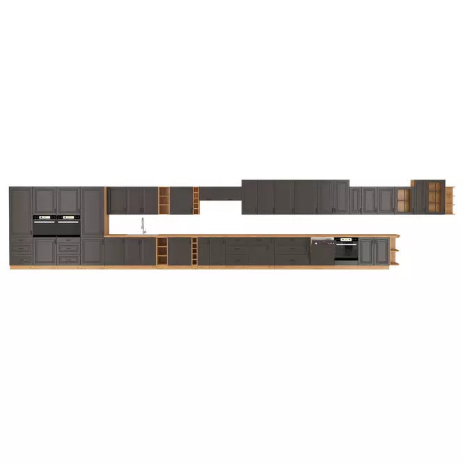 Kuchynská skrinka STILO grafit mat/artisan 80g-90 2f