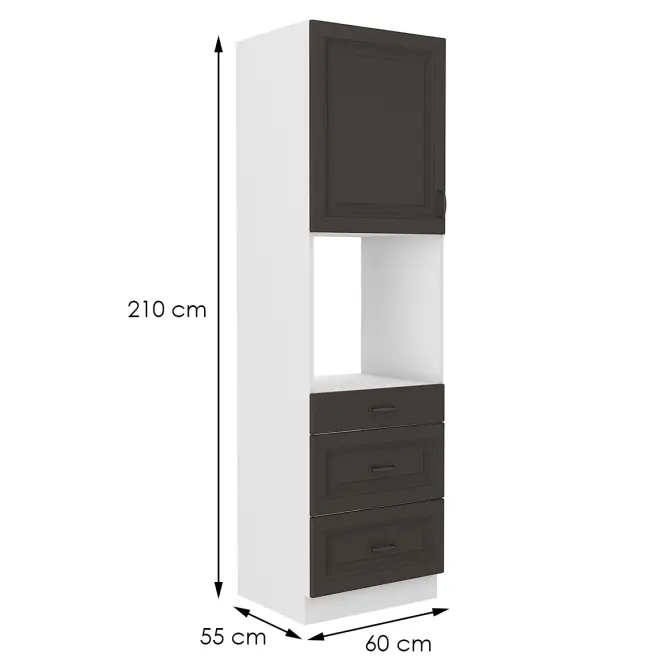Kuchynská skrinka STILO grafit mat/biela 60dps-210 3s 1f