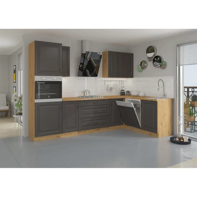 Kuchynská skrinka STILO grafit mat/artisan 60dp-210 2f