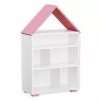 Regál Bb01  domček biela+ružová