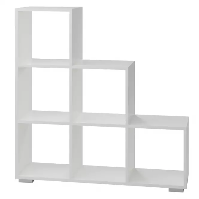 Regál schody 3x3 biely