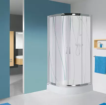 Štvrťkruhový Sprchový kút POL.KP4/TX5B 90/190 W15 SB+BPZA 2EL Glass Protec