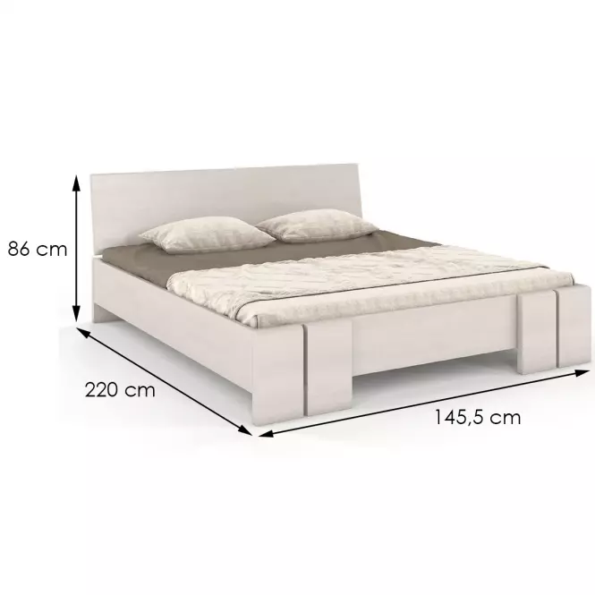 Posteľ borovicová Skandica Vestre maxi 140X200 biela