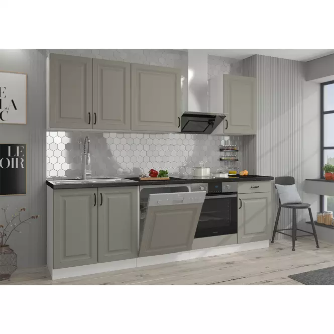 Kuchynská skrinka Stilo claygrey/biely 60dk/210 2f