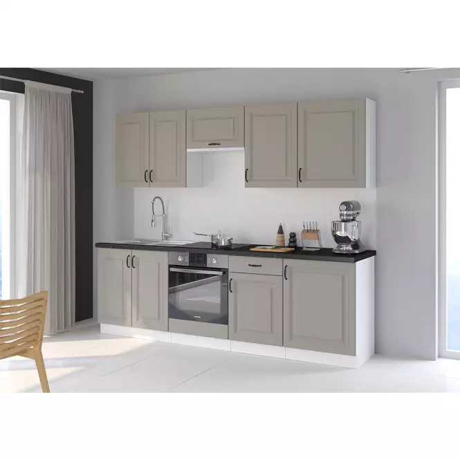 Kuchynská skrinka Stilo claygrey/biely 60dk/210 2f