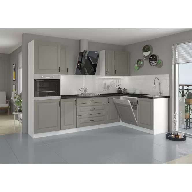Kuchynská skrinka Stilo claygrey/biely 40dk/210 2f