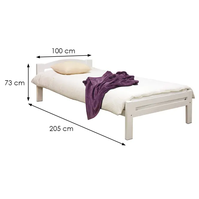 Posteľ buková Lux 200x90 cm biela,2
