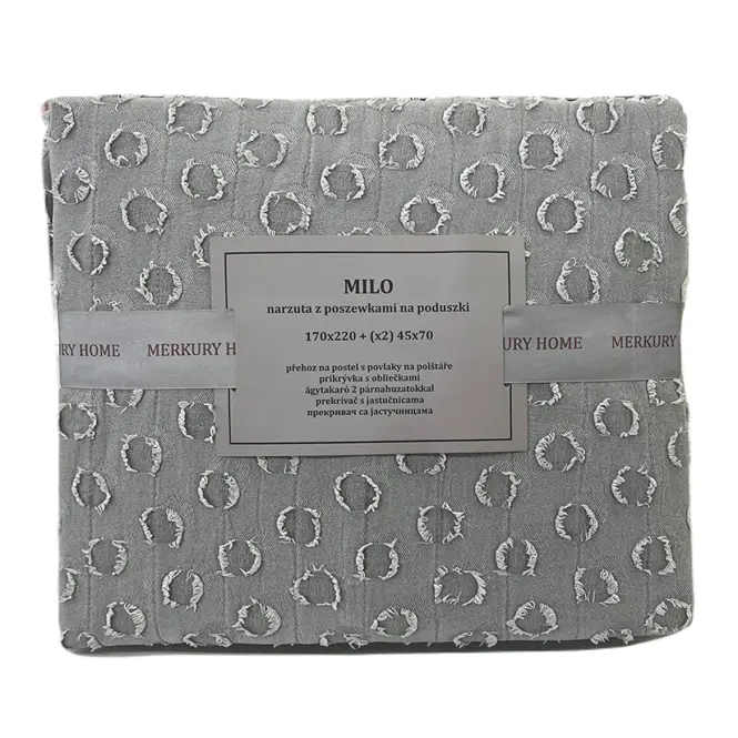 Prikrývka na posteľ Milo 170x220 tmavosivá Merkury Home,3