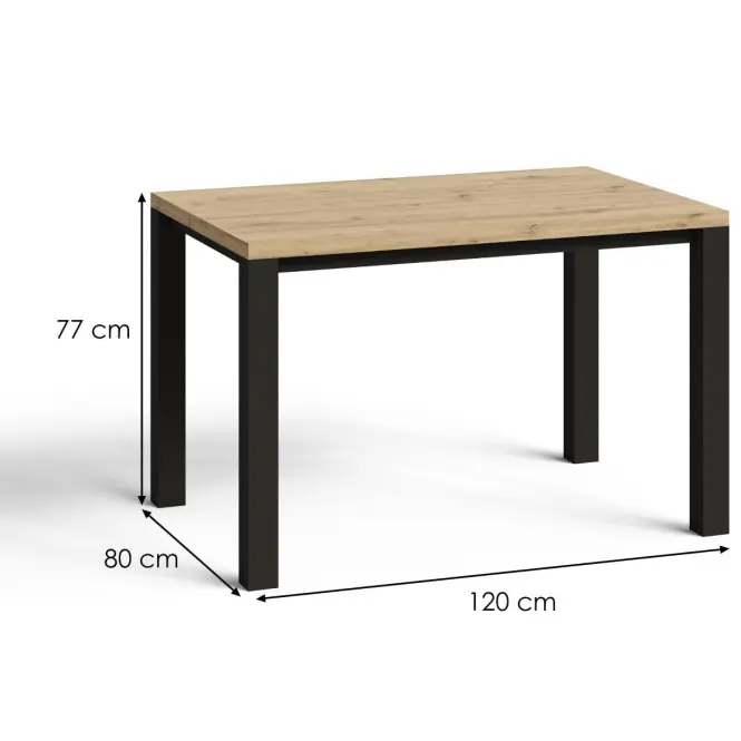 Stôl Oskar D120 artisan/čierna