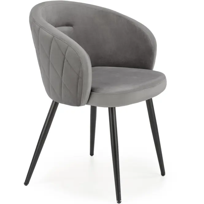 Stolička K430 Velvet/Kov Šedá