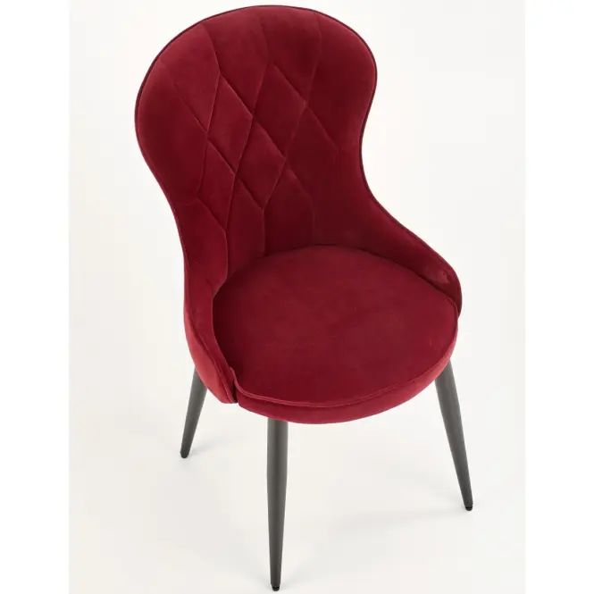 Stolička K366 Velvet/Kov Bordová