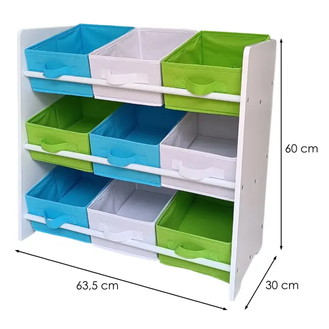 Detský regál s úložnými boxami TIGA-3