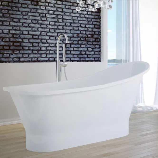 Voľne stojaca vaňa Gloria 160/68+sifón klik-klak zlatá,4
