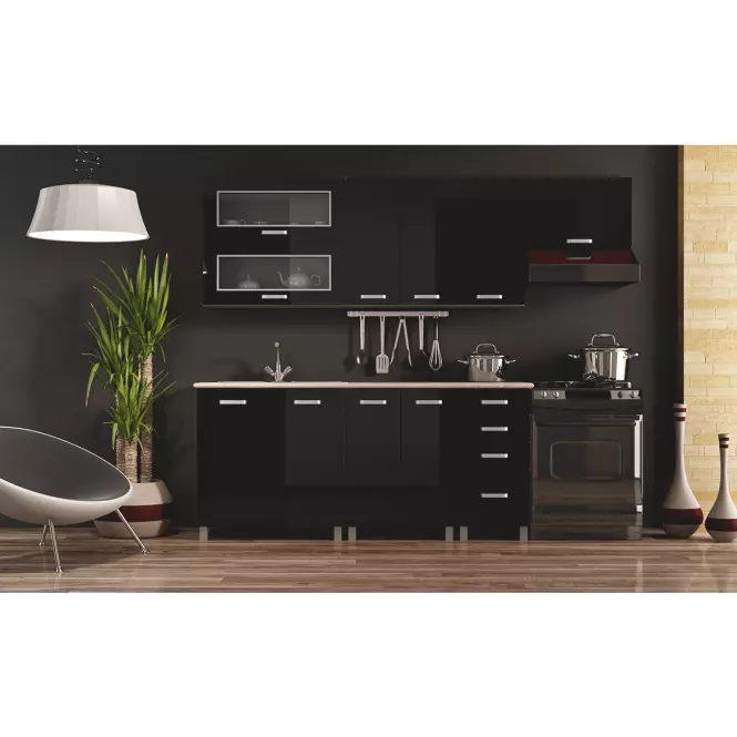 Kuchynská skrinka Lucjan D1F1S 50 LUX čierna