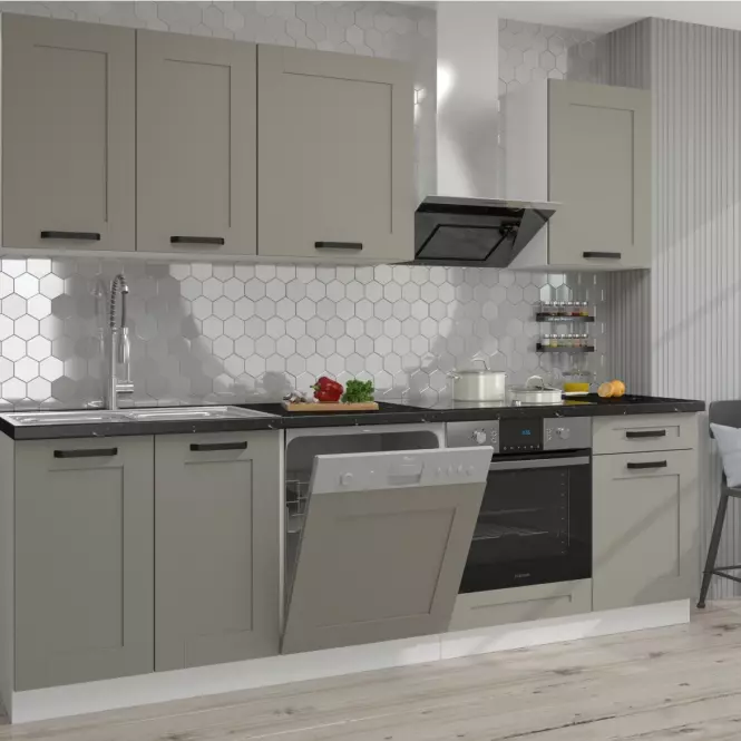Kuchynská skrinka Luna claygrey/biela 80D 3S BB