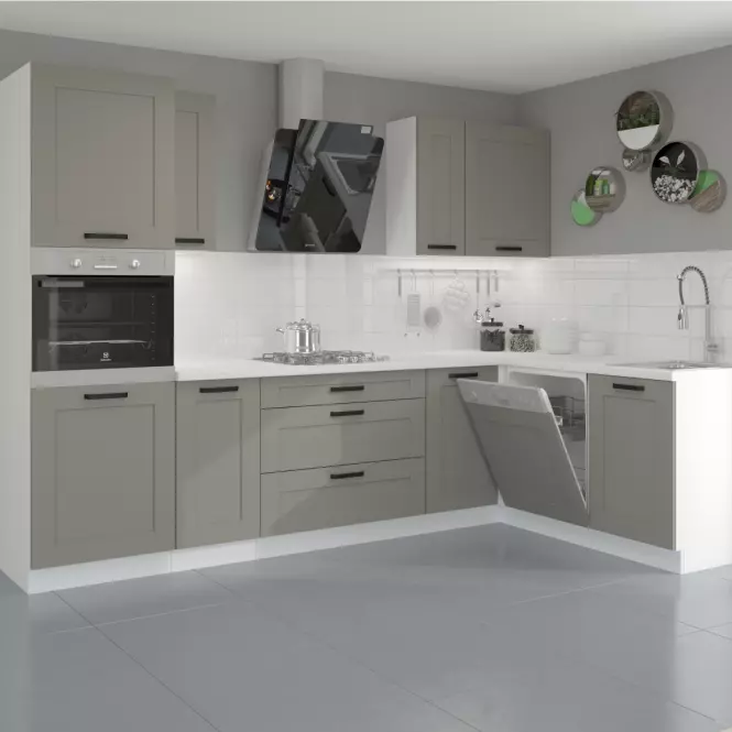 Kuchynská skrinka Luna claygrey/biela 80D 3S BB